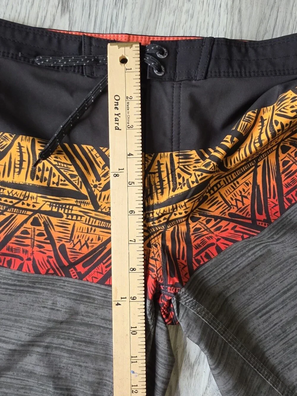 Ron Jon Black, Orange and Red Tribal Board Shorts